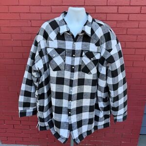 Big‎ Mac Mens 5XLT Black White Plaid Quilted Lined Flannel Shirt Jacket